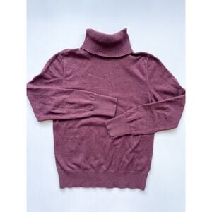 Women's L.L. Bean Plum Colored Cotton Cashmere Turtleneck Sweater Size XS